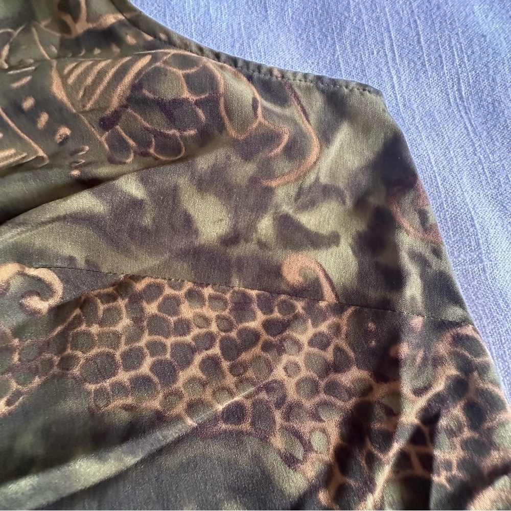 Vtg R&K Originals Dark Floral Full Button Tie Waist Maxi Dress Womens 16W Office - Picture 3 of 9